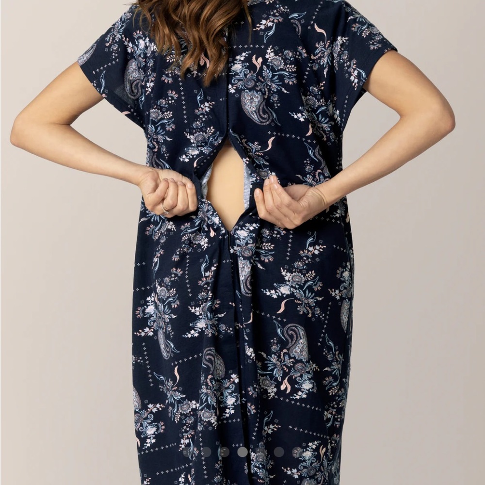 Floral Maternity Dress - Pink Floral - Picture 5 of 8